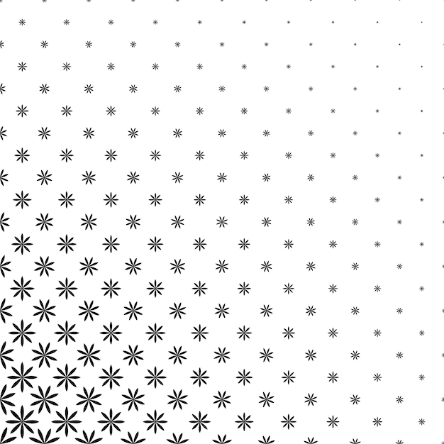 Monochromatic geometric stylized flower pattern - abstract floral vector background graphic design