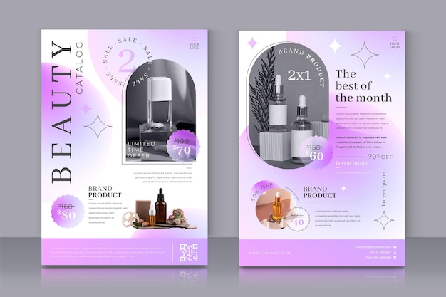 Free Vector monochromatic gradient beauty product catalog