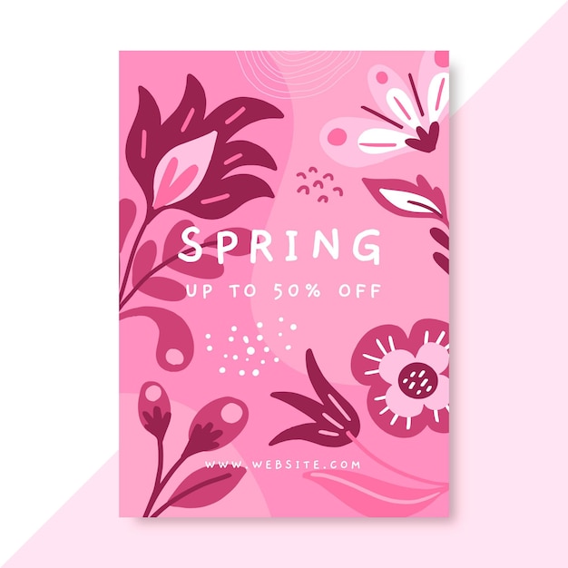 Monochromatic spring poster template