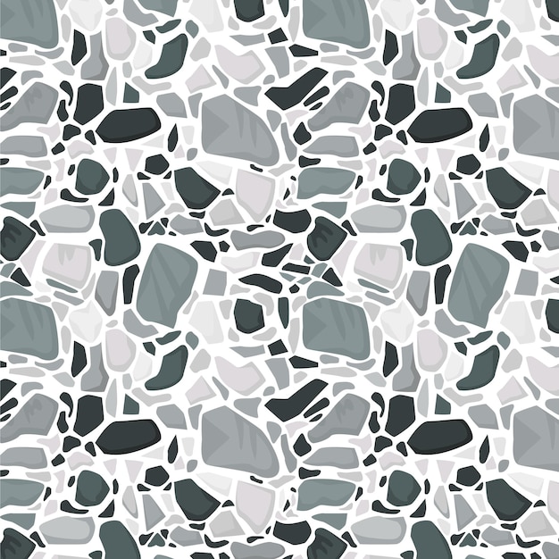 Free vector monochromatic terrazzo pattern design