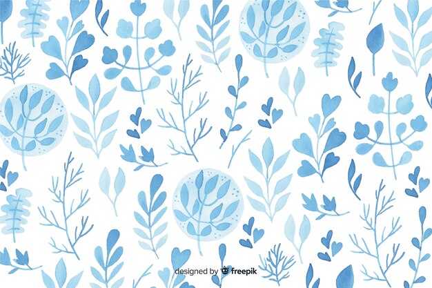 Monochromatic watercolor flowers background