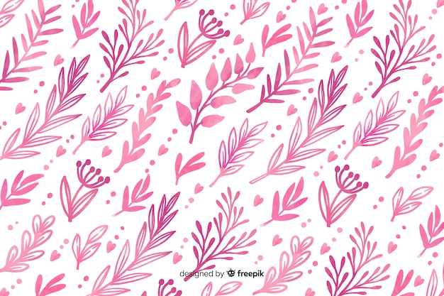 Monochromatic watercolour pink flowers background