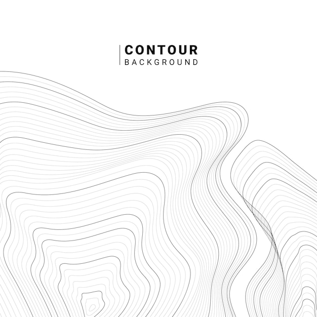 Monochrome abstract contour line illustration