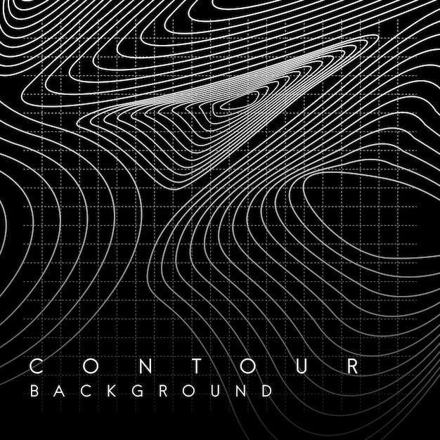 Free Vector monochrome abstract contour line illustration