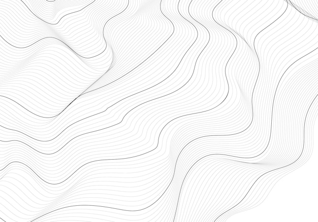 Monochrome abstract contour line illustration