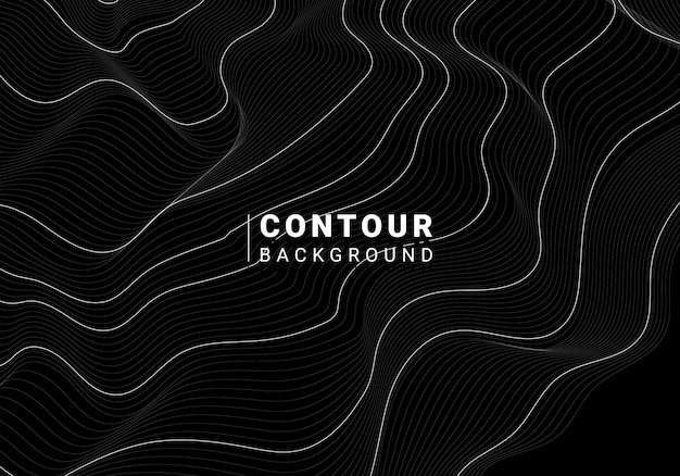 Free Vector monochrome abstract contour line illustration