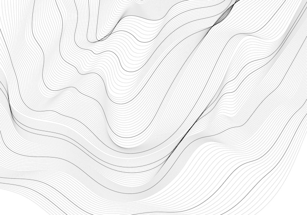 Monochrome abstract contour line illustration