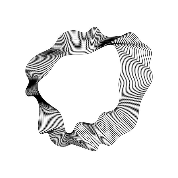 Free Vector monochrome abstract contour lines collection