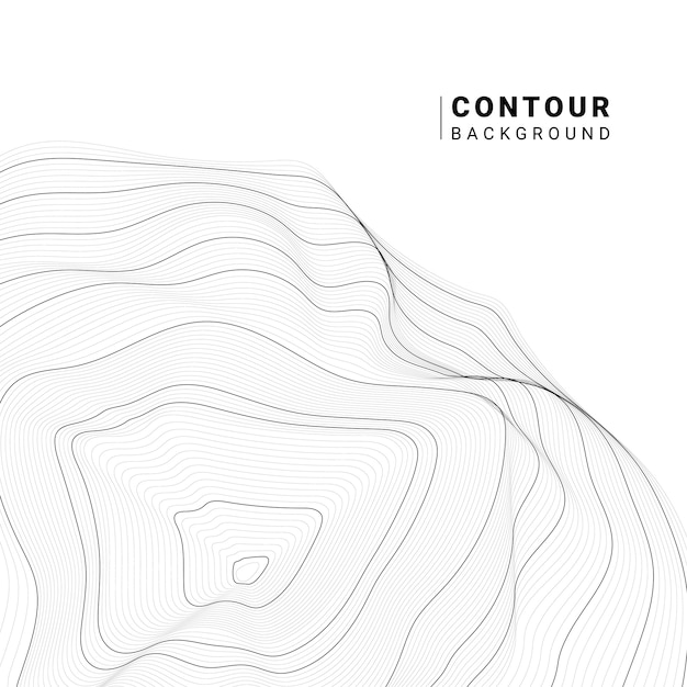 Free vector monochrome abstract contour lines collection