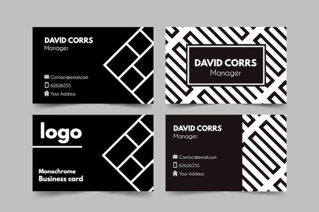 Monochrome business card template