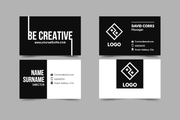 Monochrome business card template