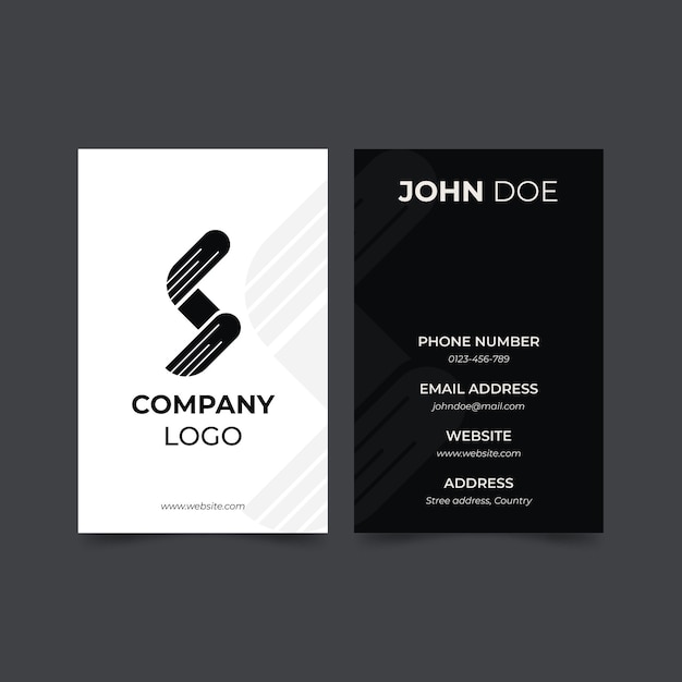 Monochrome business card template