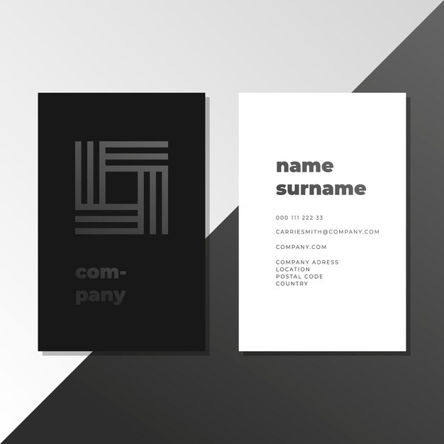 Monochrome business card template