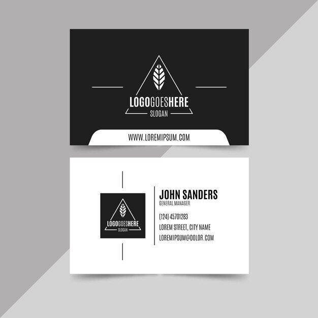 Monochrome business card template