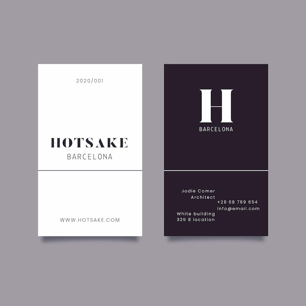 Monochrome business cards concept