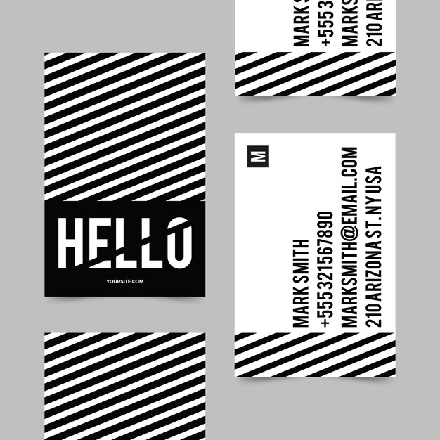 Monochrome business cards concept