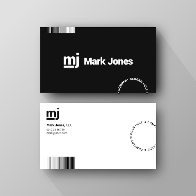 Monochrome business cards concept