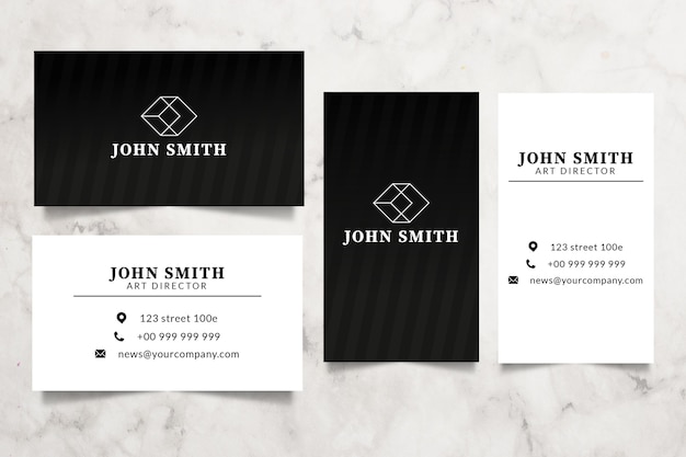 Monochrome business cards concept