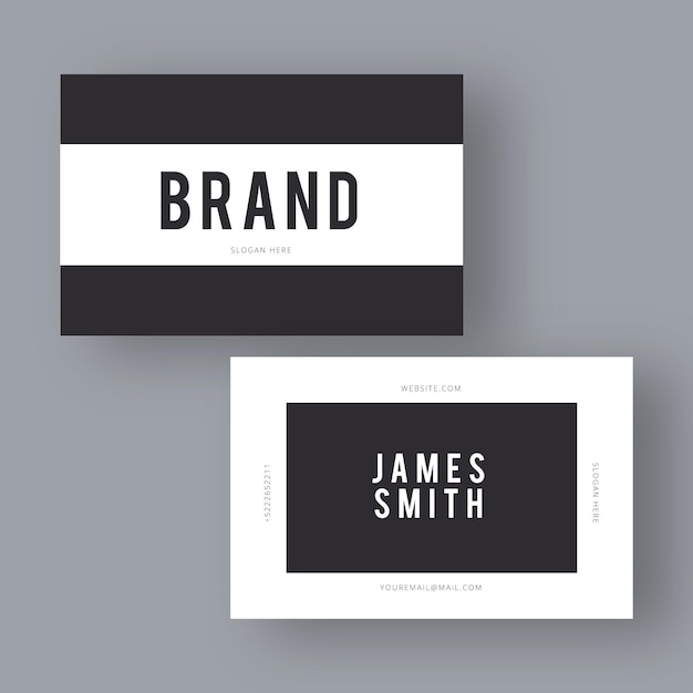 Monochrome business cards concept