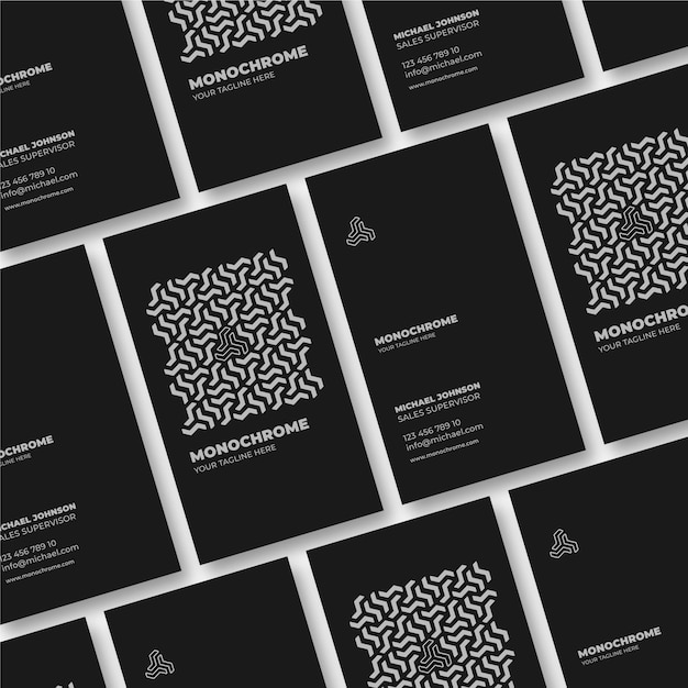 Monochrome business cards set