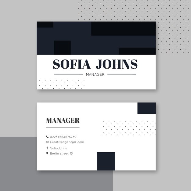 Monochrome business cards