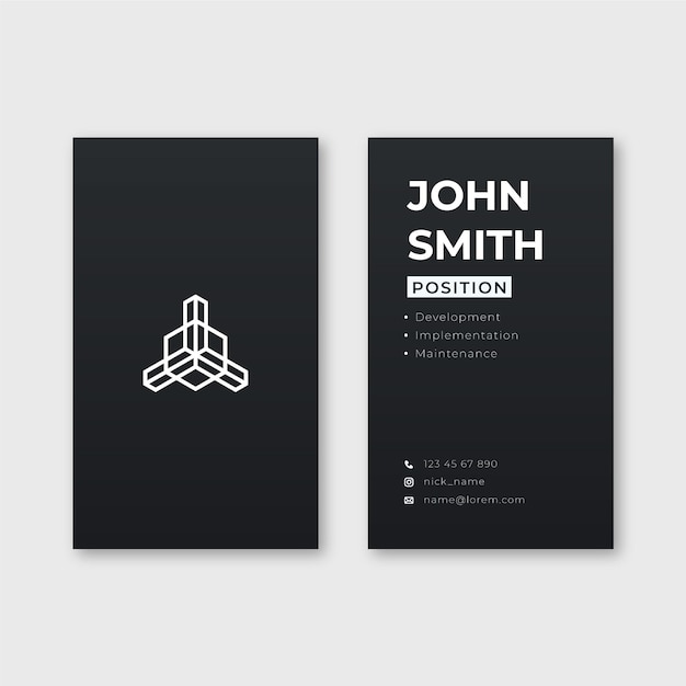 Monochrome business cards