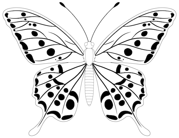 Free Vector monochrome butterfly vector illustration