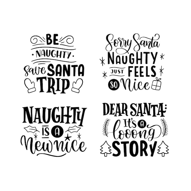 Free vector monochrome christmas elements stickers collection