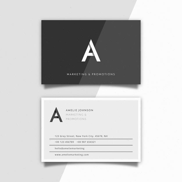 Free Vector monochrome company card template