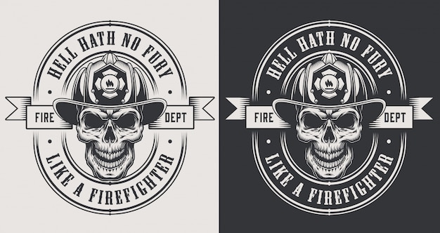 Monochrome fireman prints template