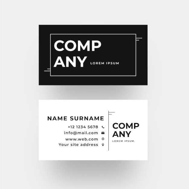 Monochrome front and back business card