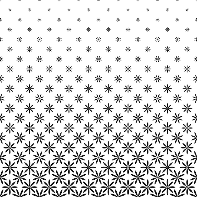 Monochrome geometric stylized flower pattern - background graphic design from curved shapes