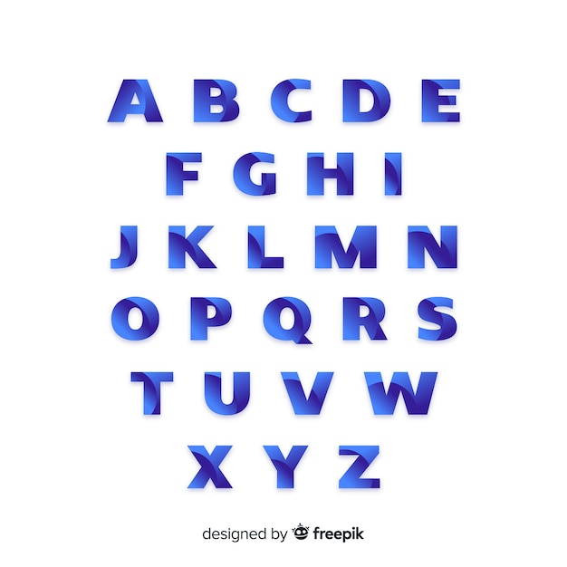 Monochrome gradient alphabet template