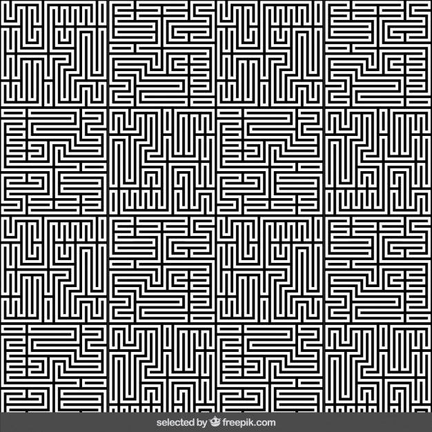 Free vector monochrome maze abstract background