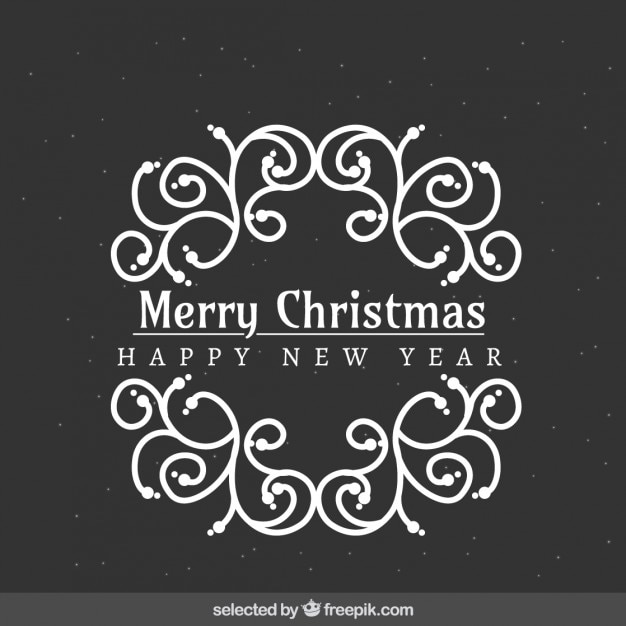 Free vector monochrome ornamental christmas frame