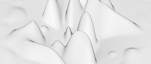 Monochrome sound line waves abstract background