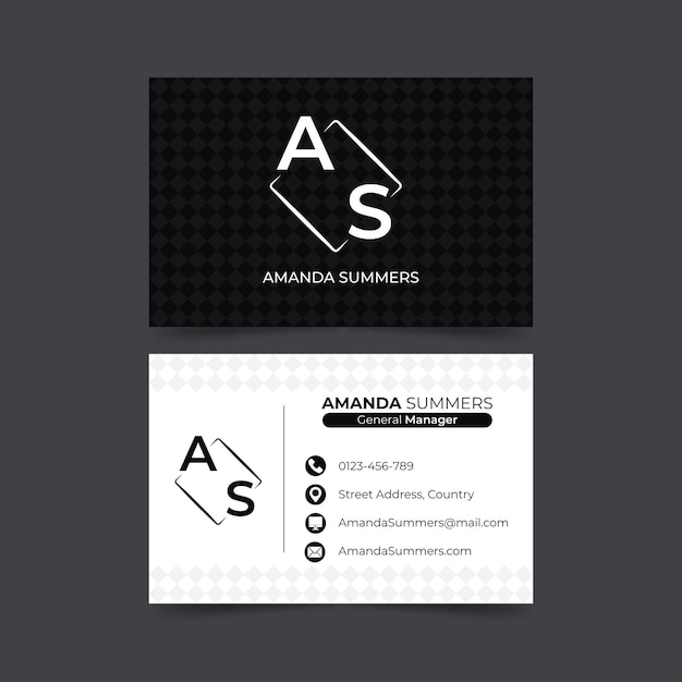 Monochrome template for business cards