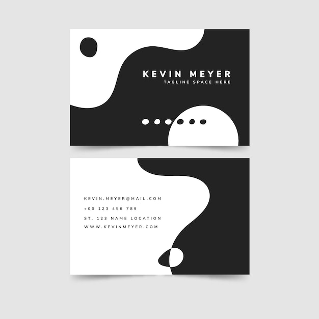 Free vector monochrome template for business cards