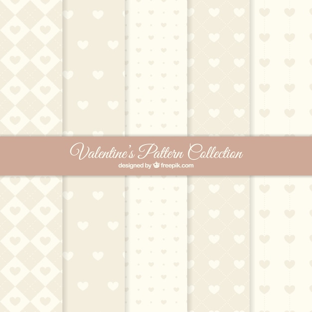 Monochrome valentine patterns with hearts