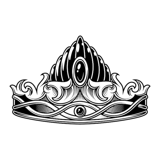 Free Vector monochrome vintage crown