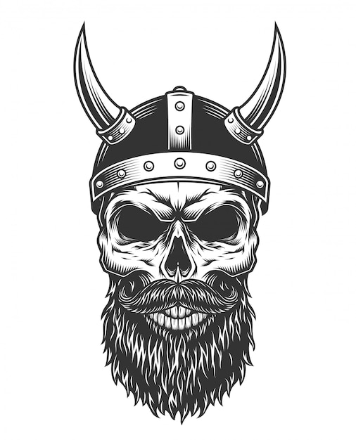 Free Vector monochrome vintage skull