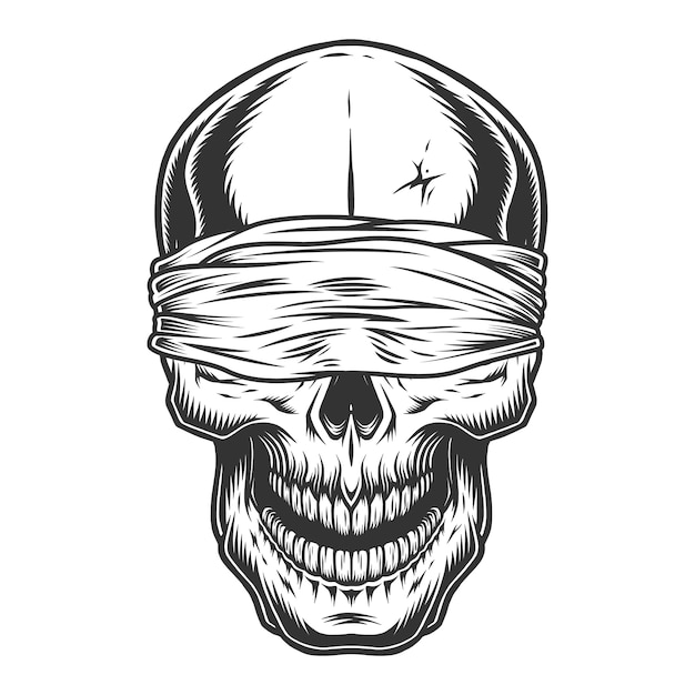 Free vector monochrome vintage skull