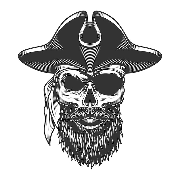 Free vector monochrome vintage skull