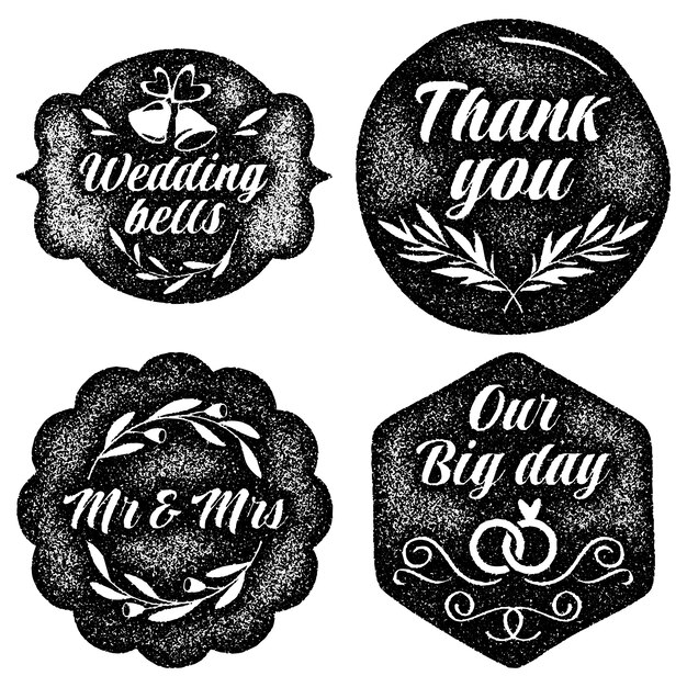 Monochrome wedding stickers collection