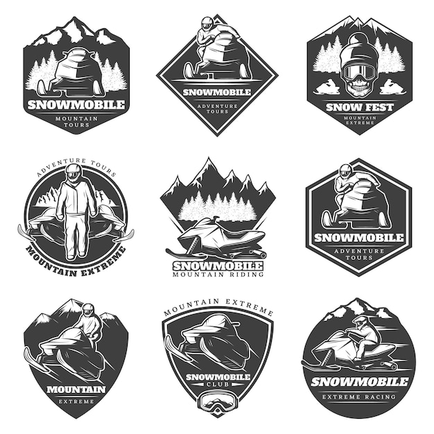 Monochrome Winter Sport Extreme logos Set