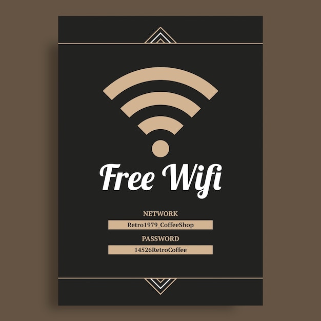 Monocolor retro 1979 coffee shop wifi sign