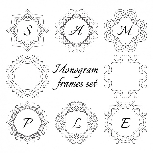 Free vector monogram frame set