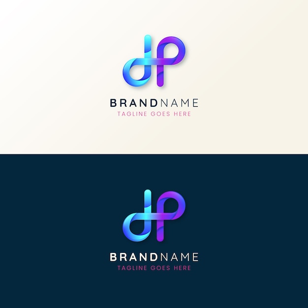 Free Vector monogram letter logo design template