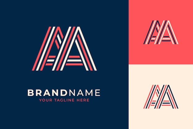 Free Vector monogram letter logo design template