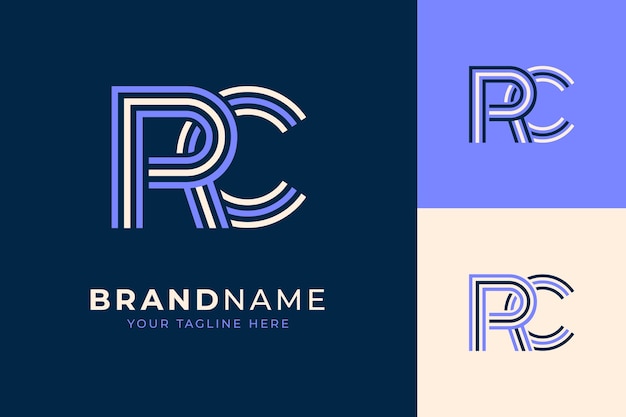 Free Vector monogram letter logo design template